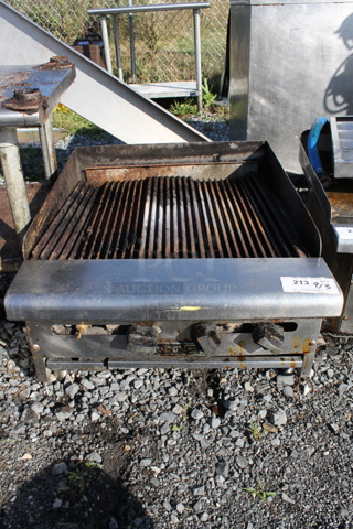 Asber Stainless Steel Commercial Countertop Gas Powered Charbroiler Grill.
