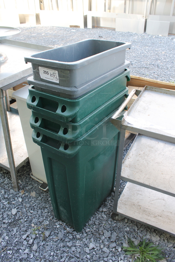 5 Poly Slim Jim Trash Cans. 5 Times Your Bid! - Image 2 of 2