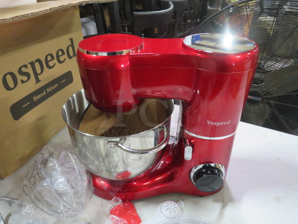 One Vospeed Stand Mixer With Bowl, Guard, Hook, Paddle, And Whip. #SM1550. - Image 1 of 5