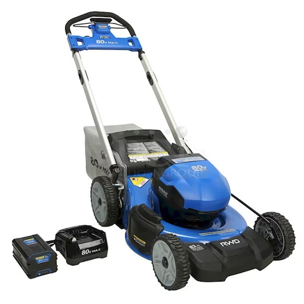 NEW/NEVER USED!!Kobalt Dual Port 80-volt 21-in Self-propelled Cordless Lawn Mower 6 Ah Kit Includes: Mower, Charger & 80volt 6 Ah Lithium Ion Battery. 