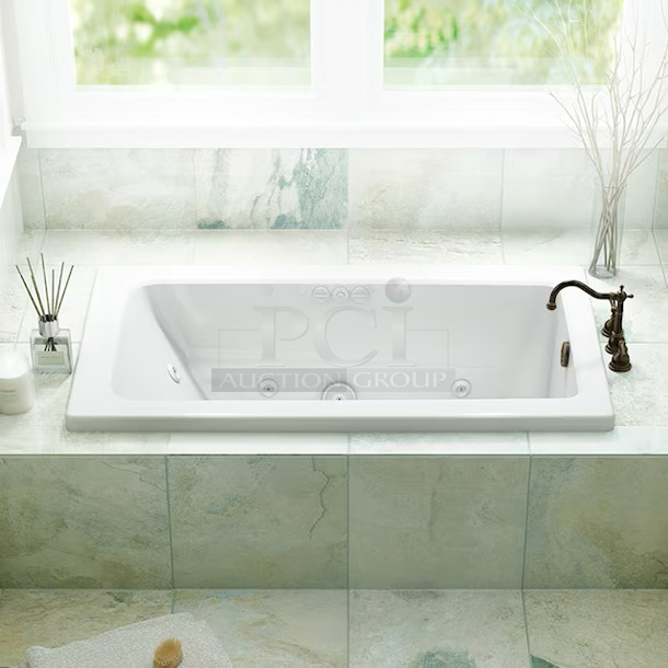 NEW! NEVER USED! FACTORY SEALED! Jacuzzi Primo 36-in W x 60-in L White Acrylic Drop-In Whirlpool Tub (Reversible Drain), Model #P1D6036WLR1XXW