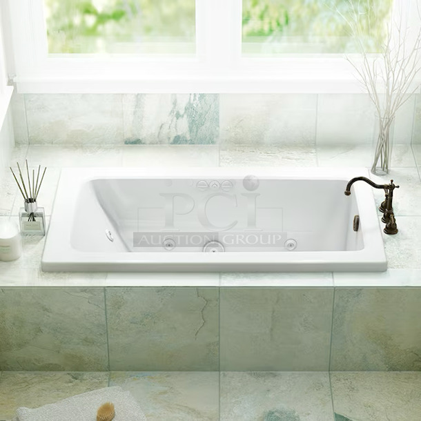 NEW! NEVER USED! FACTORY SEALED! Jacuzzi Primo 36-in W x 60-in L White Acrylic Drop-In Whirlpool Tub (Reversible Drain), Model #P1D6036WLR1XXW - Image 1 of 6