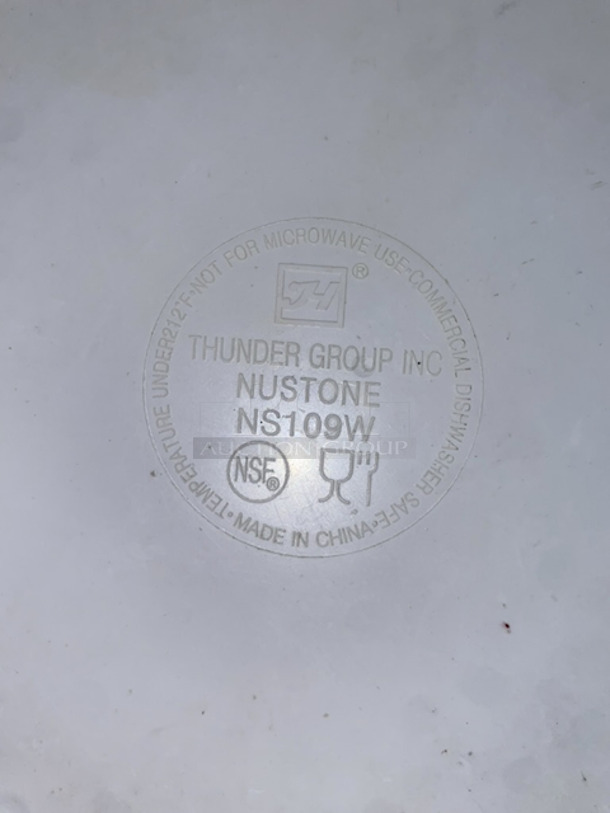 BODACIOUS! Thunder Group NS109W 9" Narrow Rim Thunder Group Nustone Melamine Plate - White – 25x Your Bid - Image 2 of 2