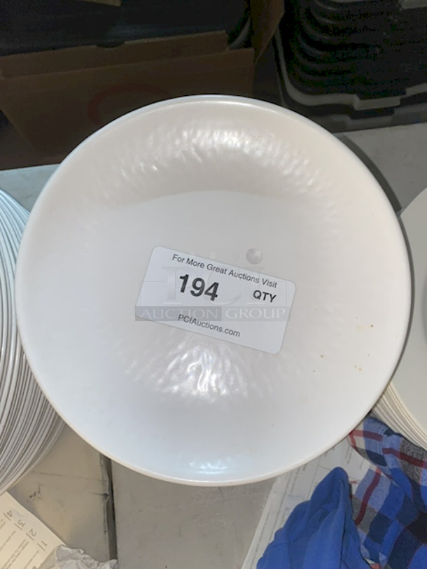 World Bell Melamine 10-1/2” Textured Melamine Plates, Round, White. 24x Your Bid - Image 1 of 2