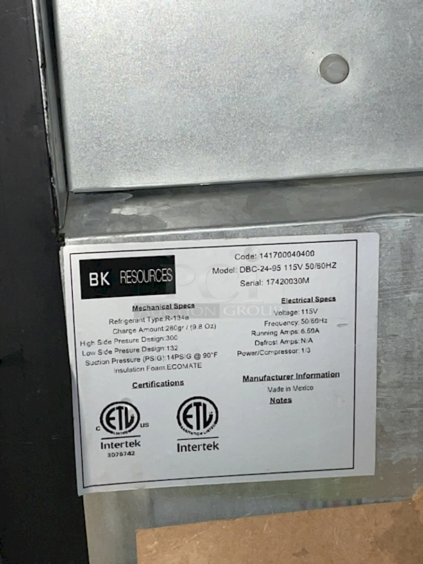 PERFECT WORKING ORDER! BK-Resources DBC-24-95 Draft Beer Cooler, 95-1/2″ x 28″ x 37″(h) w/ (6) Taps, (3) Polished Stainless Steel Towers, (3) Solid Stay Open Doors, Light, holds (5) Kegs, 18 ga. Stainless Steel - 115V 50/60HZ - Image 6 of 6
