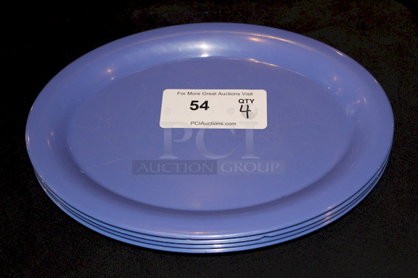 VERY NICE! G.E.T OP-135-PB Diamond Mardi Gras 13 1/2" x 10 1/4" Peacock Blue Oval Melamine Platter.
4x your Bid
 - Image 3 of 6