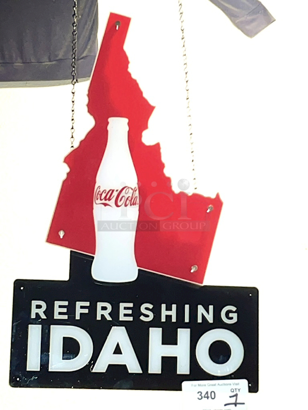 LIGHT UP! Coca-Cola Refreshing Idaho Sign. 12v 1.5a 18w