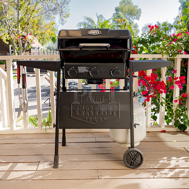 STILL IN THE BOX! Expert Grill 3 Burner Propane Gas Grill, 27,000 BTU, 450 Sq. In. Total Cooking Area, Black - Image 1 of 12