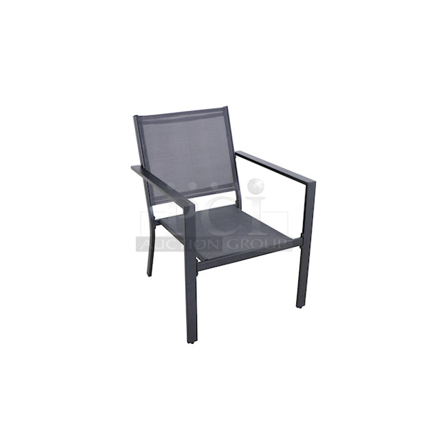 OUTSTANDING!! Mainstays Kingston Ridge 4-Piece Outdoor Conversation Set Patio Furniture with Grey Sling, Black Metal - Image 5 of 9