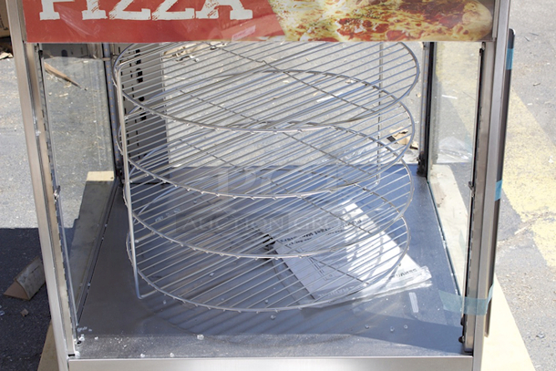 BRAND NEW SCRATCH & DENT! ServIt PDW18D1 18" Full-Service Pizza Warmer with 4-Shelf Rotating Rack. Broken Glass.
 - Image 5 of 8