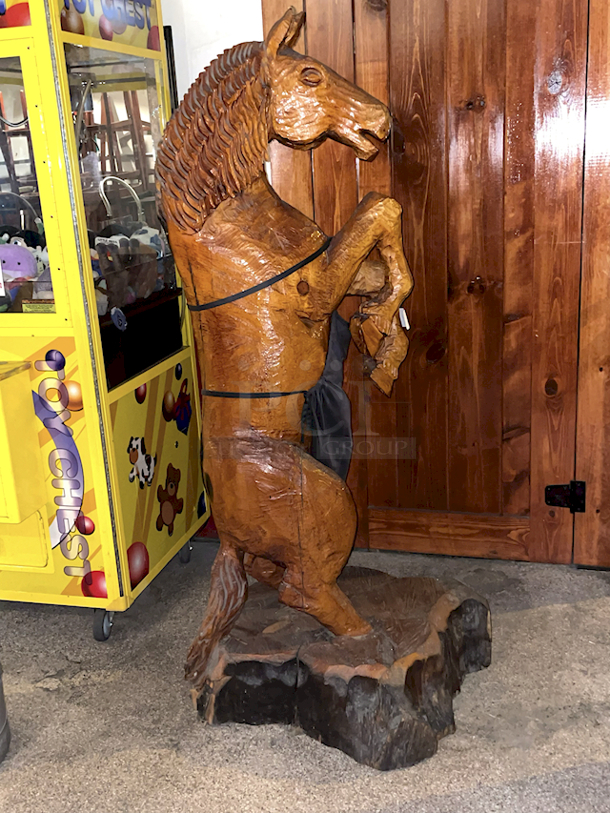 OUTSTANDING! Hand Carved Horse, Wood, Title: "Stud" By Artist: Dave Clarke.  - Image 7 of 9