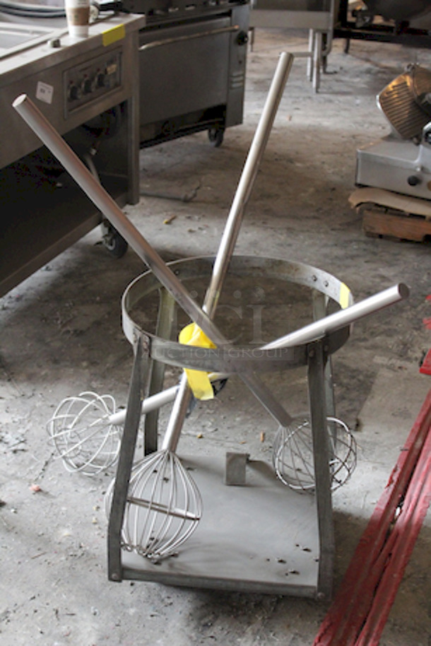 NICE! Hobart 60qt Mixing Bowl Cart With (3) Wire Whisks. 4 Times Your Bid - Image 3 of 3