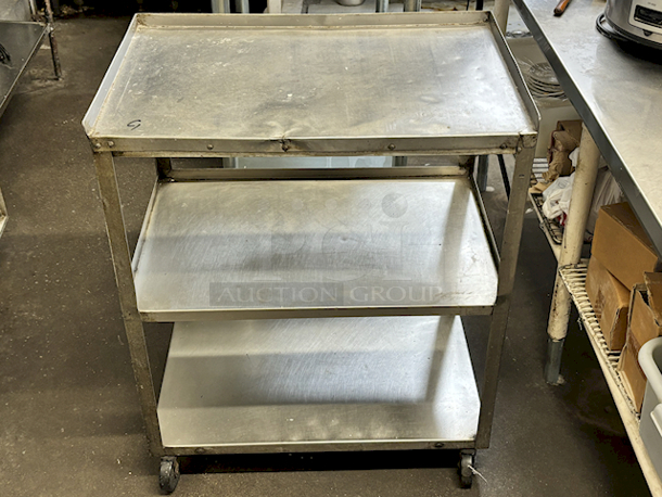 Mobile Equipment Stand With (2) Under-shelves.  - Image 1 of 3