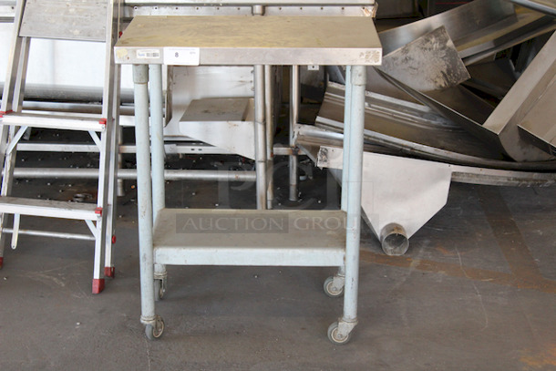 Stainless Steel Equipment Stand With Under-Shelf, On Commercial Casters. 12x24