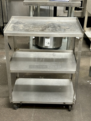 Mobile Equipment Stand With Under-Shelves On Commercial Casters.  