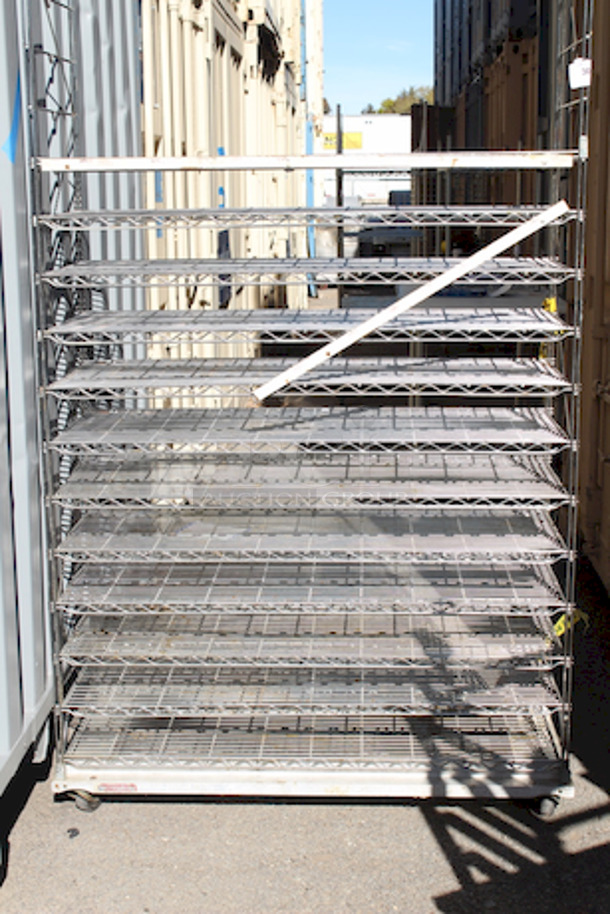 LIKE NEW! Metro 1848C Regular Erecta® Shelf, wire, 48"W x 18"D x 77”, Chrome Plated Finish, 12 Shelves On Commercial Casters. - Image 3 of 3