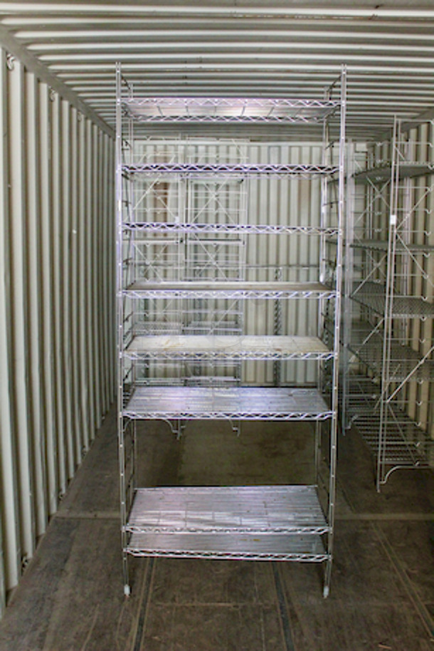 LIKE NEW! Metro 1848C Regular Erecta® Shelf, wire, 48"W x 18"D x 88”, Chrome Plated Finish, 5 Shelves. - Image 2 of 3