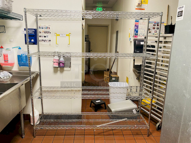 BEAUTIFUL! Metro 72" (4) Shelf Wire Rack Kit with (4) 74" Posts on Commercial Casters. 

Condition: 7/10
72x18x74 - Image 3 of 4