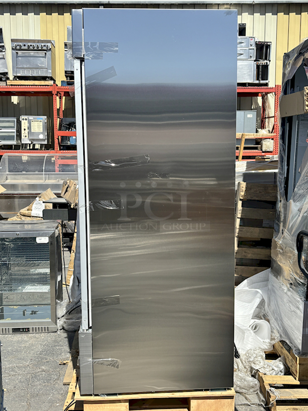 BRAND NEW SCRATCH & DENT! Avantco A-49R-G-HC 54" Glass Door Reach-In Refrigerator. 115v. Tested. Works Perfect. SN: 551837640.  Glass On Right Door Is Damaged. 54x32-3/16x82-1/2 - Image 4 of 9