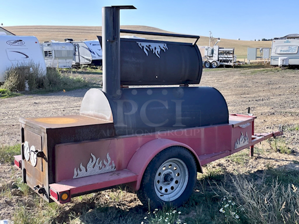SMOKING DEAL!! BBQ Smoker Trailer. Includes Front Gear Storage Area.  - Image 5 of 8
