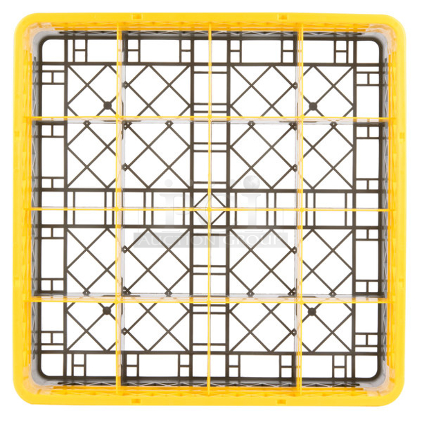 NEW! (2) Noble Products 274RK162 16-Compartment Gray Full-Size Glass Rack with 2 Yellow Extenders & 32 Wine Glasses. 2x Your Bid
 
 - Image 3 of 6