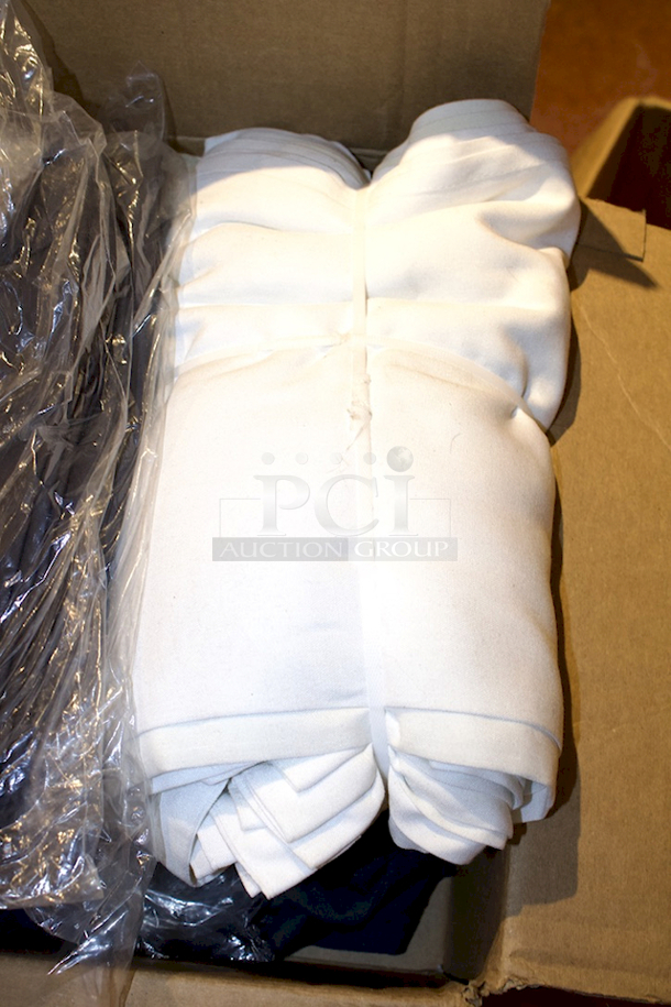 ALL-4-1 Box Of High Quality Flat Black Uniform Shirts & 19 Clean Table Aprons, White.  - Image 2 of 4