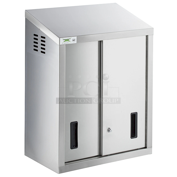 BRAND NEW SCRATCH & DENT! Regency 600WCS1524 24" Stainless Steel Wall Cabinet with Sliding Doors. 24X15X32 - Image 1 of 3