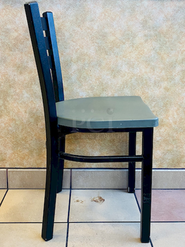 AMAZING! Group of 3 Plymold Quest Ladderback Steel Chairs with Composite Seats
18x18x31-1/2.

3x Your Bid. - Image 4 of 6