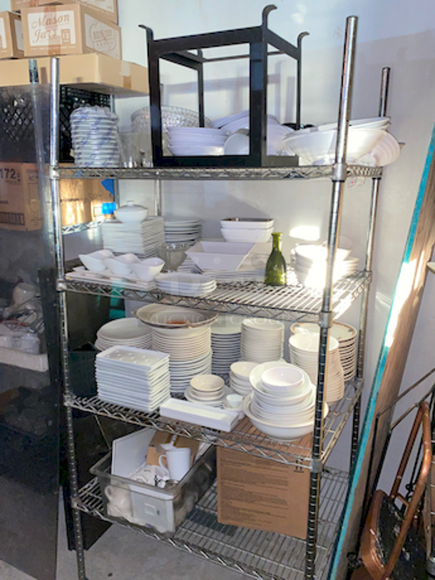 DO NOT THIS UP!! CATERERS DREAM! Rack Full of High Quality China Plates/Dinnerware. Rack Not Included. 
