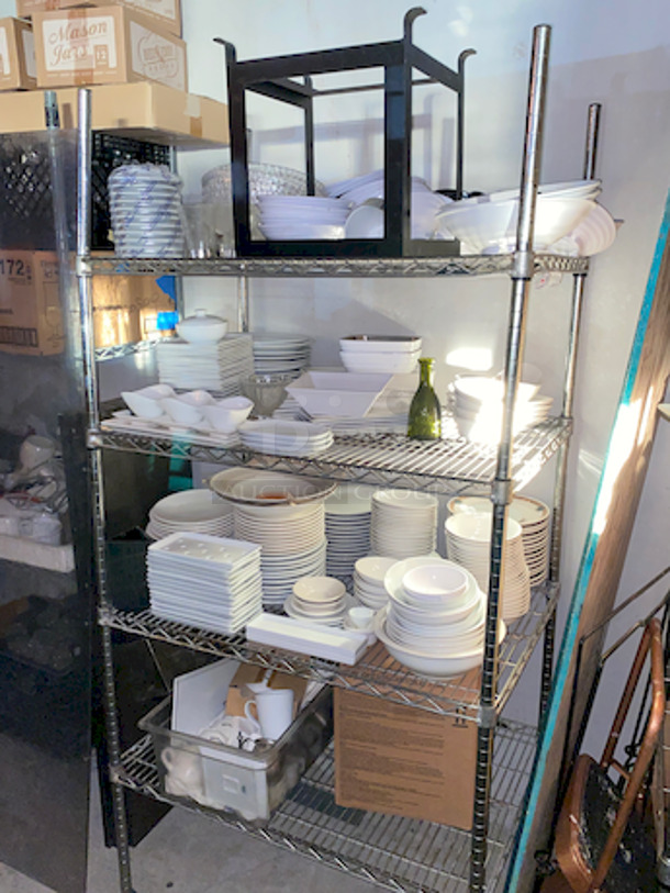 DO NOT THIS UP!! CATERERS DREAM! Rack Full of High Quality China Plates/Dinnerware. Rack Not Included.  - Image 1 of 5