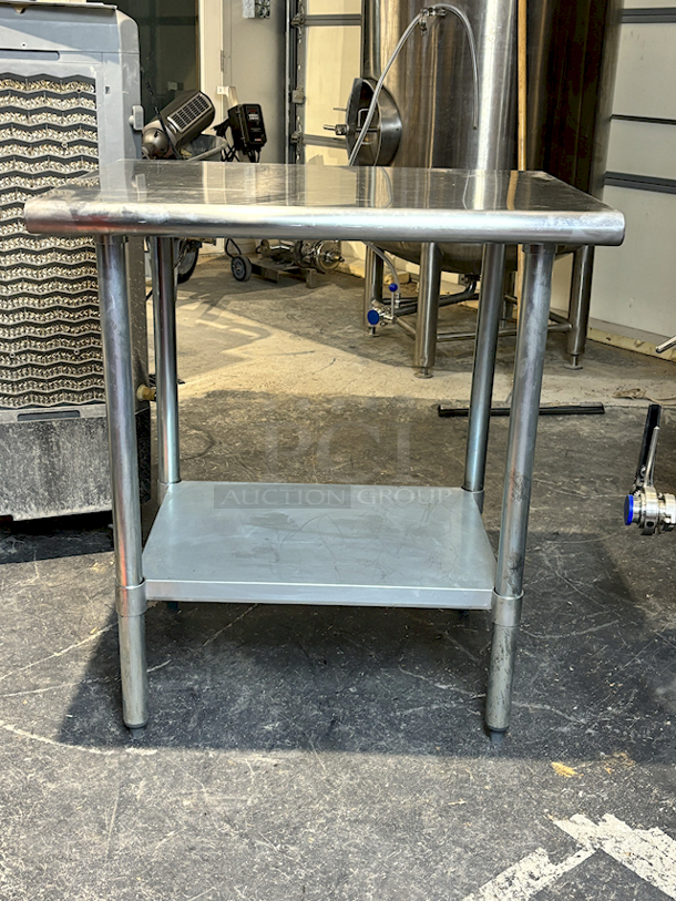 LIKE NEW! Heavy Duty 30"x24" Stainless Steel Work Table With Galvanized Under-Shelf - Image 2 of 7