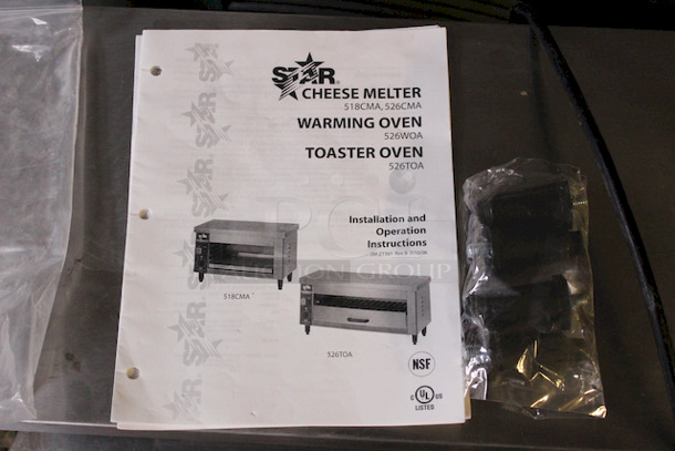 BEAUTIFUL! Star Mfg 526CMA, 1,600 Watt Electric Cheesemelter, Countertop, Infrared Quartz, 120V. Includes Legs and Manual
25-3/4x12-7/8x13 - Image 5 of 5