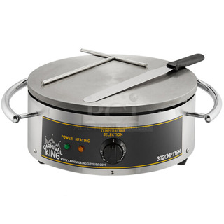 Carnival King 382TCMPT16M Stainless Steel Commercial Countertop 16" Round Crepe Maker. 208/240 Volts, 1 Phase. Tested and Working!