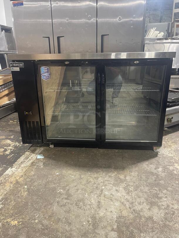 DUKERS DBB48-H2, TWO DOOR 49" REFRIGERATED BACK BAR COOLER, GLASS SWING DOOR - Image 1 of 4