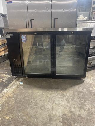 DUKERS DBB48-H2, TWO DOOR 49" REFRIGERATED BACK BAR COOLER, GLASS SWING DOOR