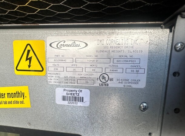 Cornelius Viper 2 Frozen Drink Machine 2 Flavors, 230v Tested and Working - Image 9 of 10