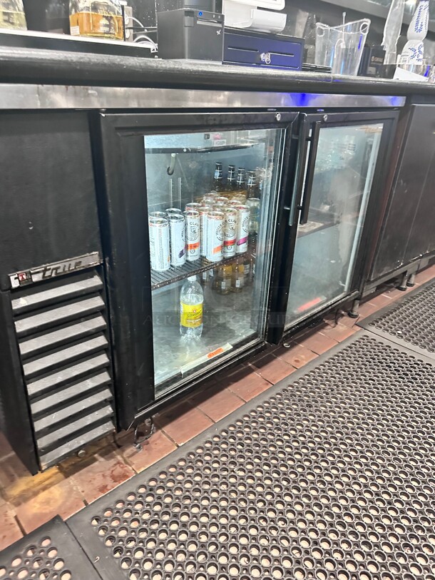 True TBB-24GAL-60G-S-HC-LD 60" Bar Refrigerator - 2 Swinging Glass Doors, Stainless, 115v Working - Image 1 of 6