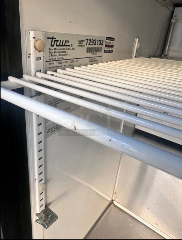 True TSSU-36 36 3/8" 2 Door Mega Top Refrigerated Sandwich Prep Table 115 Volt Tested and Working! - Image 3 of 4