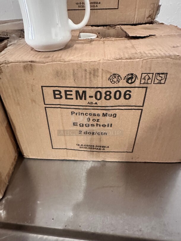 New Tuxton BEM-0806 9 oz. Eggshell Princess China Mug - 24/Case - Image 6 of 10