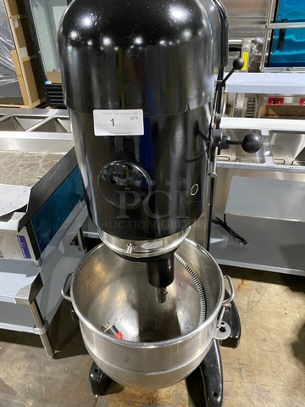 NICE! Hobart Commercial Floor Style 80QT Planetary Mixer! With Mixing Bowl! With Spiral Hook Attachment! Model: M802 SN: 1872385 220V 60HZ 3 Phase! Working When Removed! - Image 1 of 9