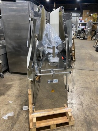 WOW! BRAND NEW! IN THE CRATE! Prepline Commercial Floor Style Reversible Dough Sheeter! Stainless Steel Body! Model: FSS120 SN: E21520179 120V 60HZ 1 Phase