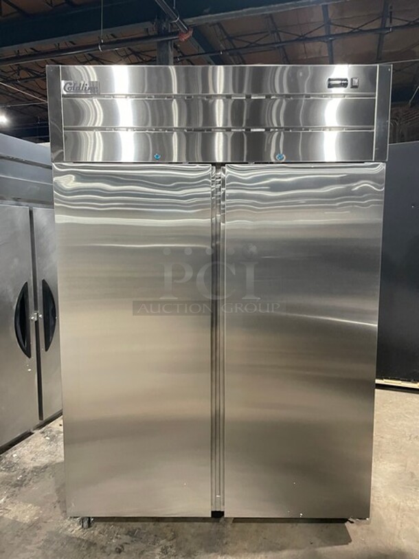 WOW! NEW! Scratch-N-Dent! Cold Line Commercial 2 Door Reach In Refrigerator! All Stainless Steel! With Poly Coated Racks! On Casters! 115V! Model: C-2RR-TM SN: 186102600! - Image 1 of 9