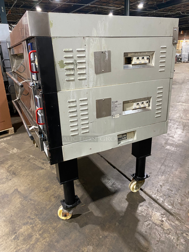 AMAZING! Bongard Commercial Electric Powered Modular Double Deck Baking Oven! All Stainless Steel! On Casters! With Steam Line! Model: FOURMODULABLEM4FE SN:9258881! 2 X Your Bid Makes One Unit! - Image 2 of 12