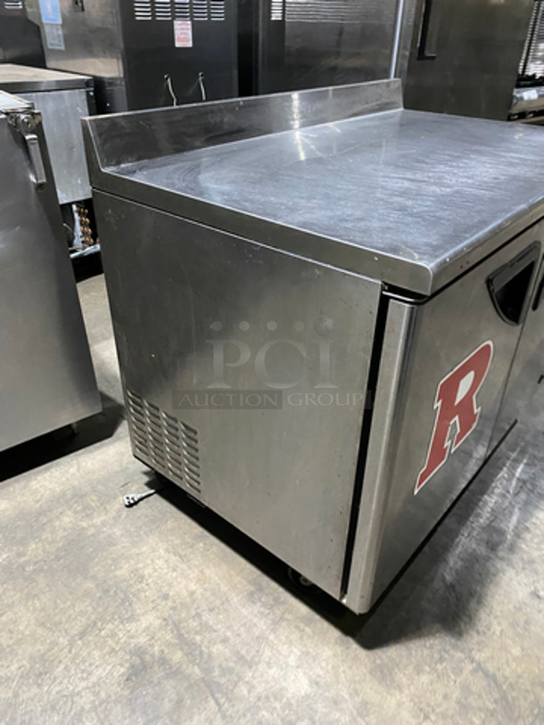 Turbo Air 2 Door Lowboy/Worktop Cooler! With Back Splash! With Metal Rack! All Stainless Steel! On Casters! Model: TWR-48SD SN: WT4R510002 115V 60HZ  - Image 3 of 10