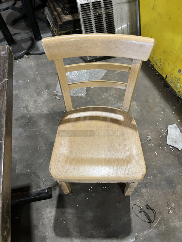 Nice! ALL ONE MONEY! Heavy Duty Full Wood 1.5 Thick Dining Table! With 2 Metal Ladder Back Dining Chairs!     - Image 5 of 6