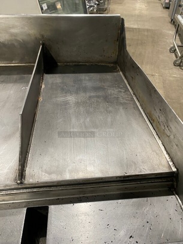 Woodstone Commercial Natural Gas Powered Flat Griddle! With Split Top! With Back & Side Splashes! On Equipment Stand! With Storage Space Underneath! All Stainless Steel! On Casters! - Image 7 of 11