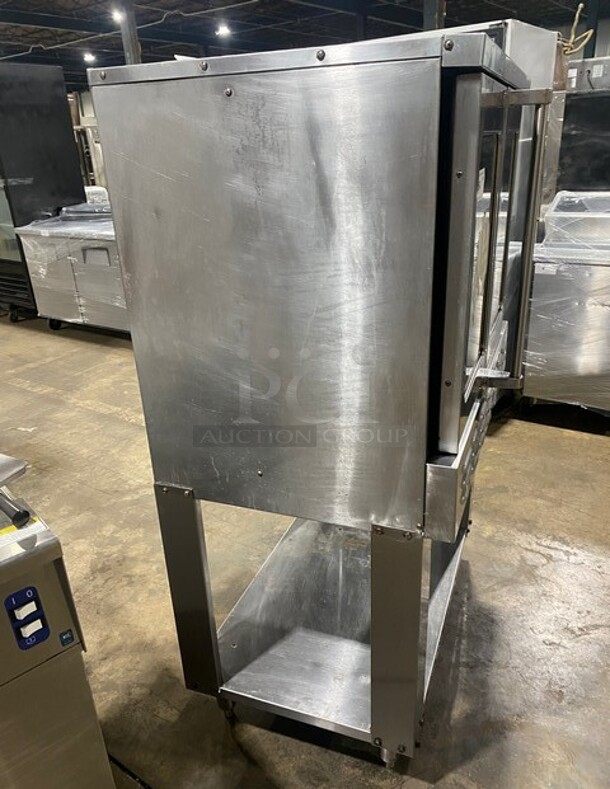 American Range Majestic Stainless Steel Commercial Gas-Powered Full-Size Convection Oven w/ View Through Doors, Metal Oven Racks and Thermostatic Controls and Under Shelf on Commercial Casters! - Image 2 of 7