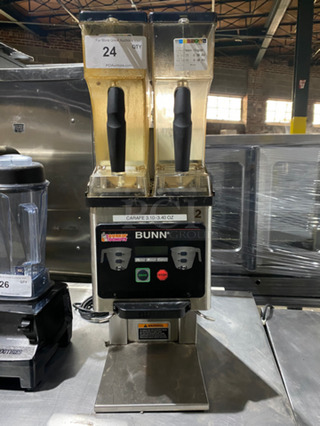 Bunn Commercial Countertop Dual Coffee Bean Grinder Machine! Stainless Steel Body! Model: MHG SN: MHG0005682 120V 60HZ 1 Phase