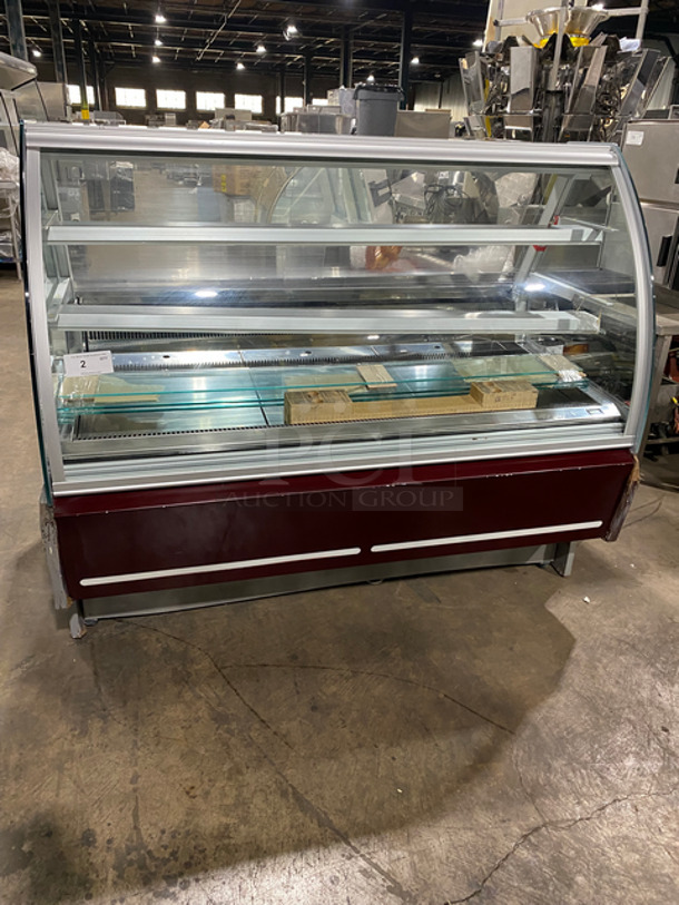 Gelostandard Cold Commercial Refrigerated Bakery Display Case Merchandiser! With Curved Front Glass! With Sliding Rear Access Doors! Stainless Steel Body! Model: MILU152M SN: 706012464 110V 60HZ 1 Phase