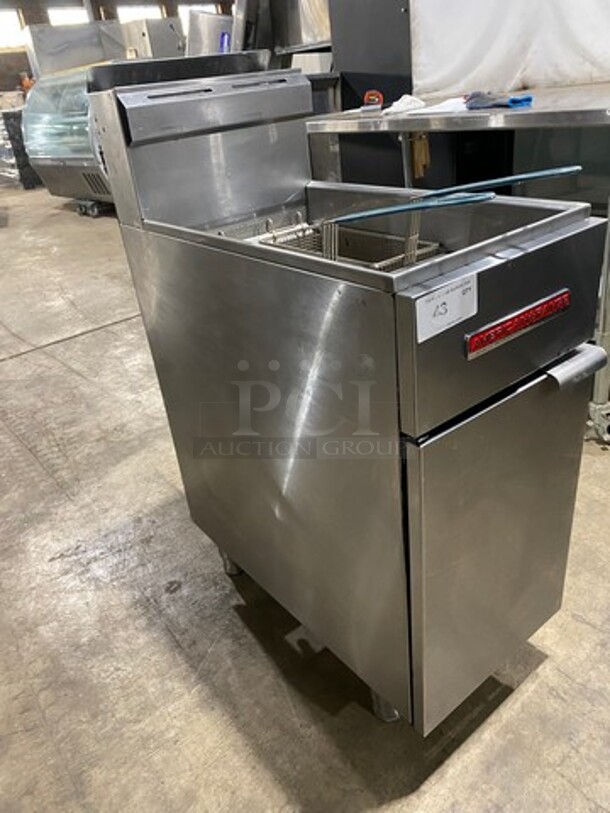 American Range Commercial Natural Gas Powered Deep Fat Fryer! With Backsplash! All Stainless Steel! On Legs! Model: AF50HE SN: 211020FO144 - Image 2 of 9